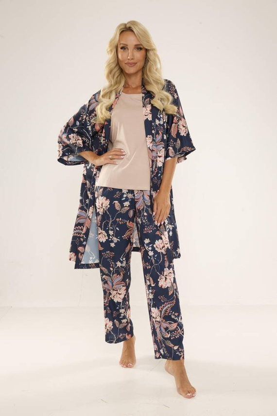 722 Lurdes Dámske pyžamo De Lafense - tmavomodré