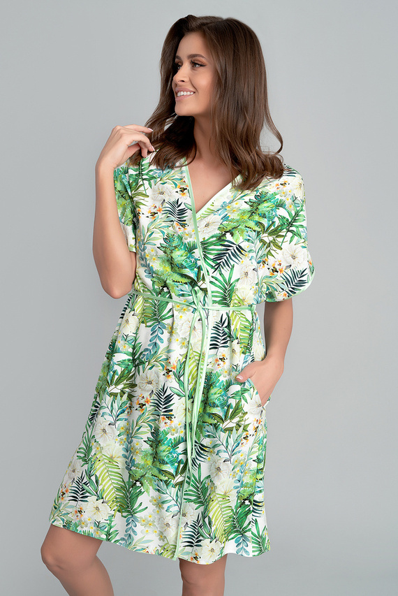 Florina Dámsky župan Italian Fashion - potlač listov