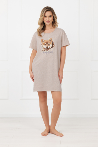 Dámska nočná košeľa Shiba Italian Fashion 100% bavlna krátky rukáv