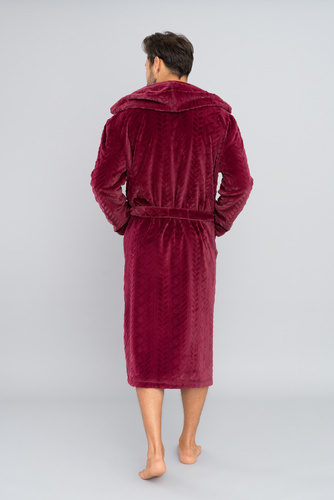 Zygmunt Pánsky župan s kapucňou Italian Fashion - bordový