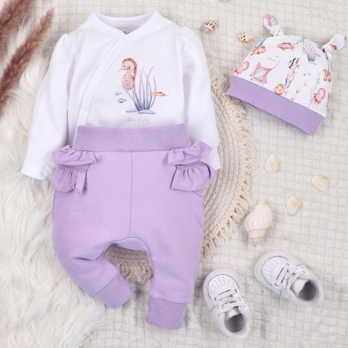 ABN-5472 Underwater World obálkové body s dlhým rukávom Nini white- organická bavlna, pre bábätká