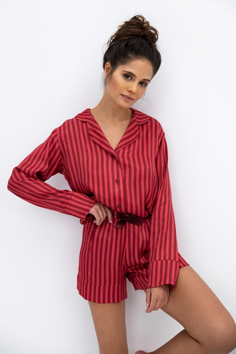 Vivienne Sensis dámske pyžamo - viskóza, zapínanie na zips, pruhované