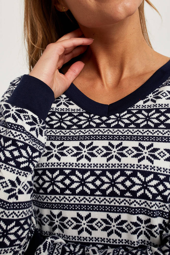 Alaska Dámske pyžamo s dlhým rukávom a dlhými nohavicami Italian Fashion - potlač/zelená