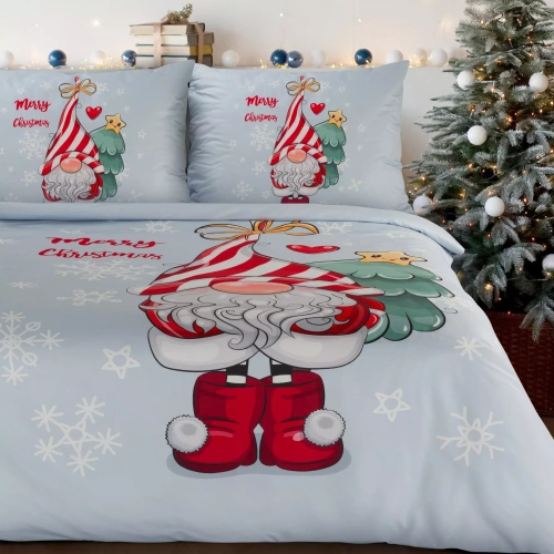 Beiner Vianočné posteľné prádlo z mikrovlákna Eurofirany - škriatok, sivé, mäkké a rýchloschnúce