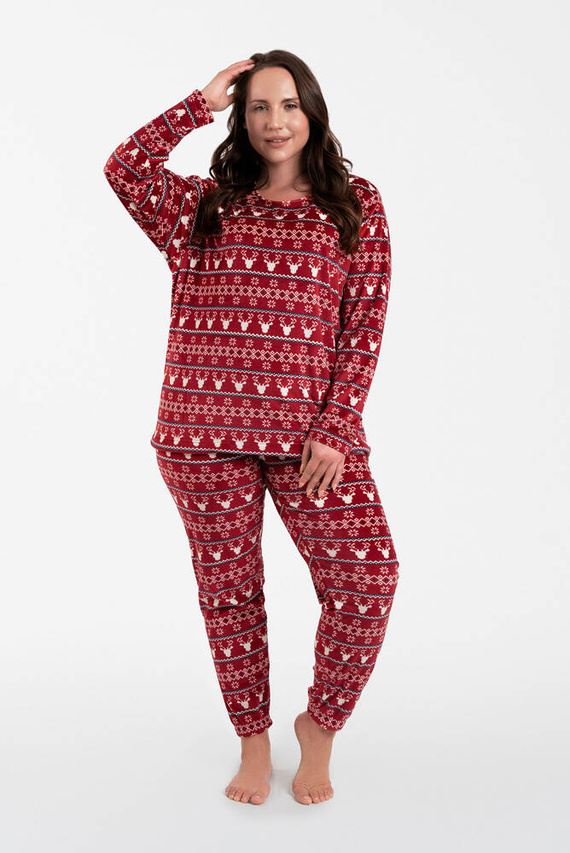 Island Fleece Dámska súprava Italian Fashion - bordová potlač