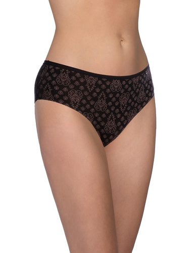 Lama LC-1607 BI Dámske bavlnené bikini nohavičky čierne mocca 2-balenie