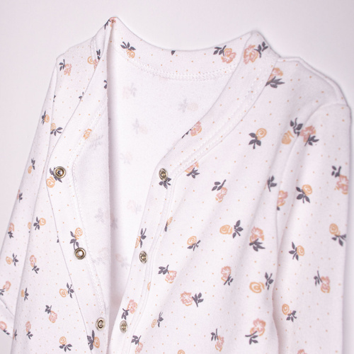 220031 Dojčenský overal Nicol 100% bavlna kvety s nožičkami