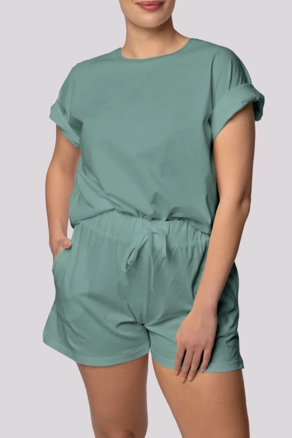 Bliss dámske pyžamo s krátkym rukávom Mona olivovo zelená