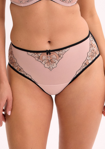 Dámske nohavičky Gaia GFP 1332 Xenia black - klasické s výšivkou, sieťovinou a mikrovláknom