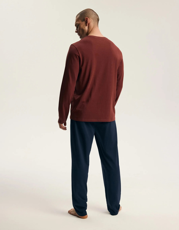 Henderson Core Fall 45494 pánska pyžama 100 % bavlna dlhá maroon