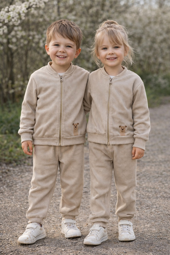 Komplet Misio Bambarillo béžový baby cord pre deti