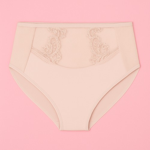 Dámske nohavičky VF-474/469 - vysoký strih, čipka, komfort Vena nude