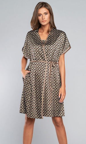 Župan Ellipse s krátkym rukávom Italian Fashion - hnedý