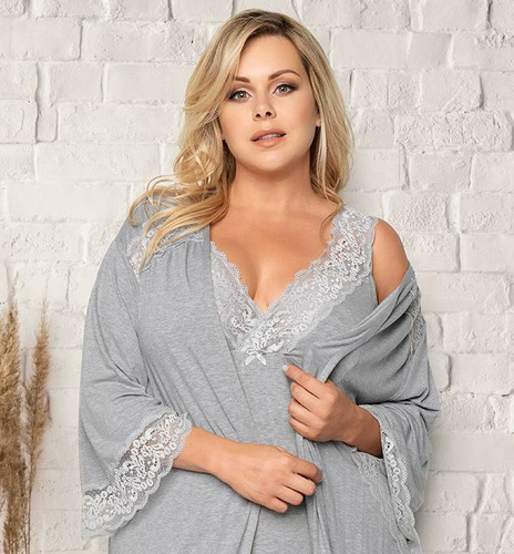 Župan Samaria Italian Fashion 3/4 rukáv - sivý