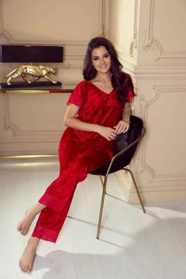 631 Milagros Dámske pyžamo Forex - červené