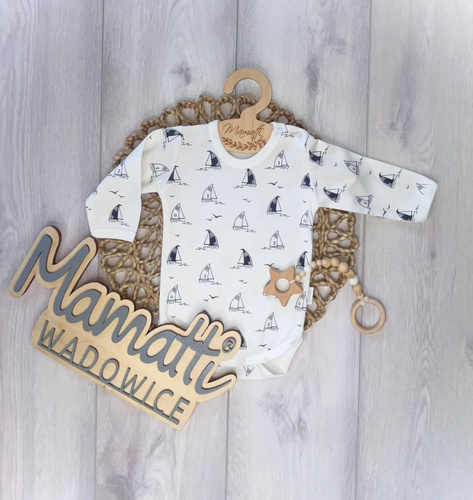 Dojčenské body Mamatti BD16026 86 lode – bavlnené body dlhý rukáv