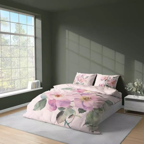 5426 3D posteľná bielizeň z mikrovlákna v pastelových farbách divokých ruží - Detexpol