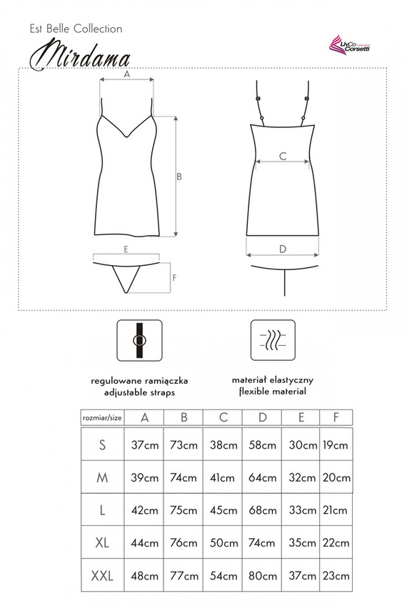 Mirdama Navy Blue LC 90519 Dámska košeľa + tangá LivCo Corsetti Fashion - námornícka modrá