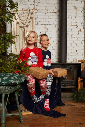 Arktyka Detské pyžamo Italian Fashion - červená/potlač