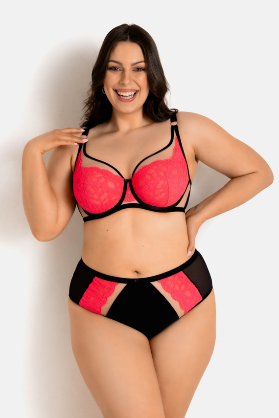 19232 Funny Plunge podprsenka Mediolano black-fluo - hlboký dekolt, zmyselná, elegantná