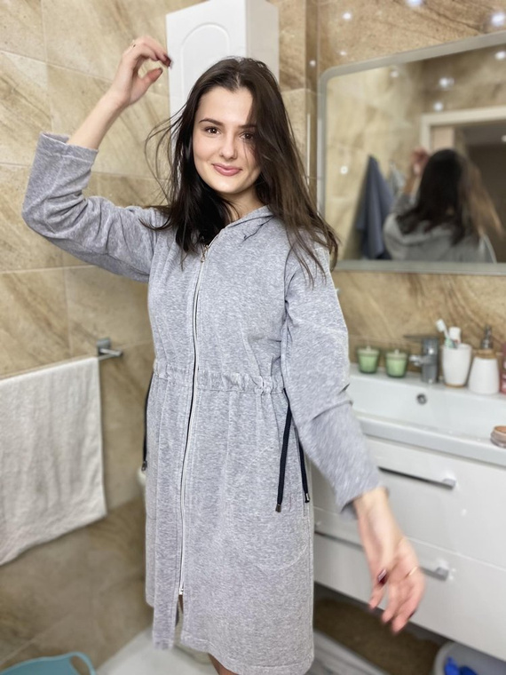 498 Macarena II Dámsky krátky župan Forex - svetlý melír