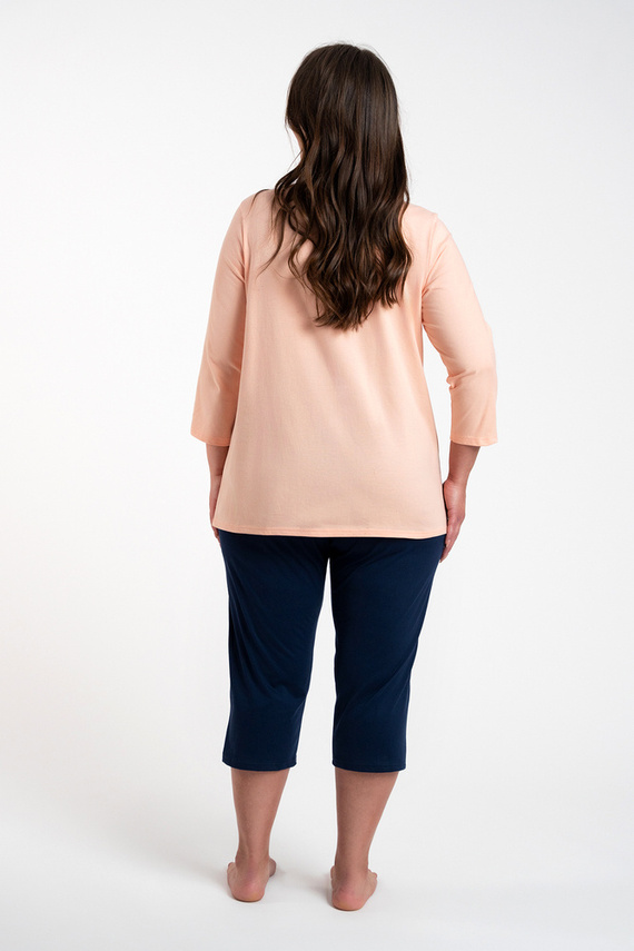 Arietta Dámske pyžamo 3/4 rukávy a 3/4 nohavice Italian Fashion - lososová