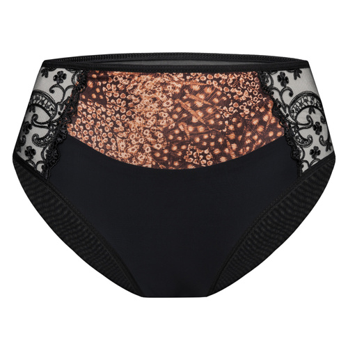 Vena VF-473 čierno-škoricové nohavičky – pohodlné dámske nohavičky s čipkou