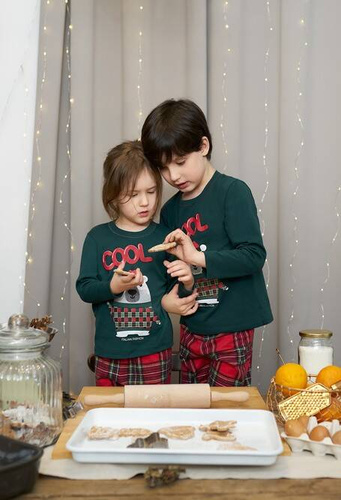 Tess Detské pyžamo Italian Fashion - zelené/potlač