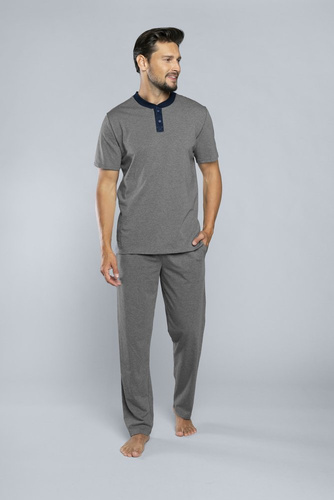 Profit Pánske pyžamo s krátkym rukávom a dlhými nohavicami Italian Fashion -¶r.melange