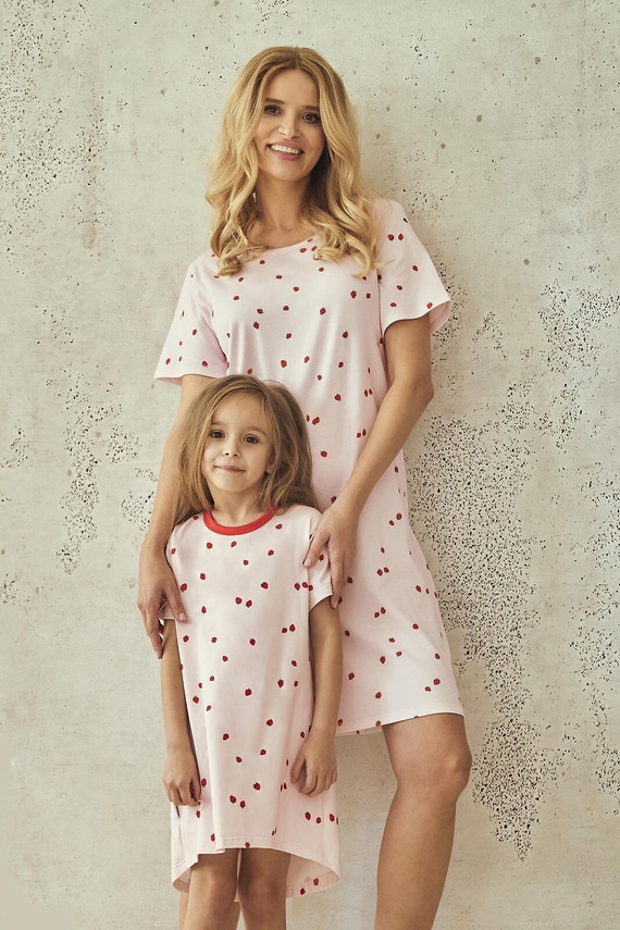 Dievčenská nočná košeľa Maia 3546 Taro – bavlna, krátky rukáv, vzor