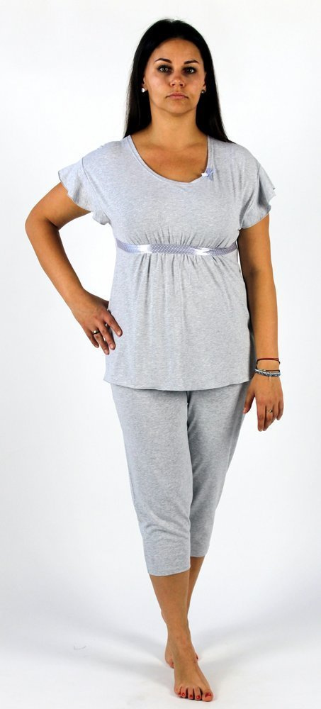 448 Julie Dámske 3/4 pyžamo - svetlý melír