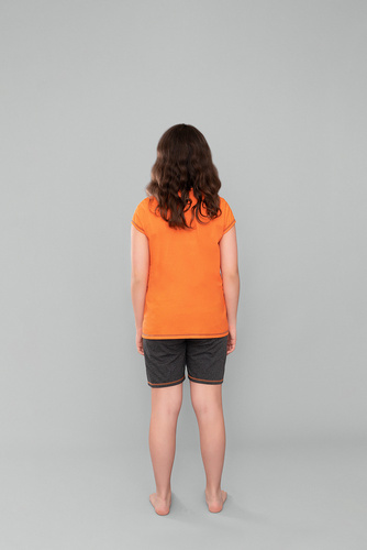 Blond dievčenské pyžamo Italian Fashion - oranžová/tmavý melanž