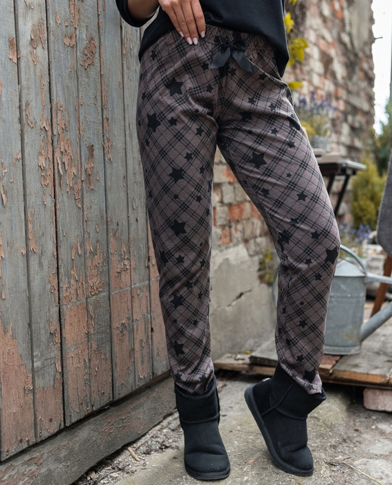 Sensis Reach For The Stars Dámske pyžamo - čierno-hnedé