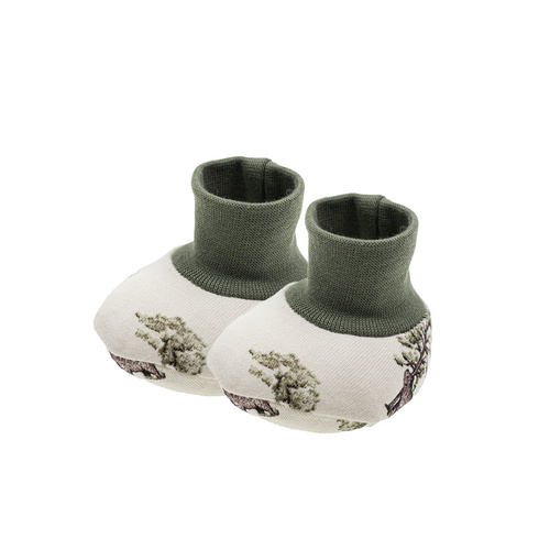 218084 Detské topánky Yogi Bear Nicol - bavlna, lesný vzor