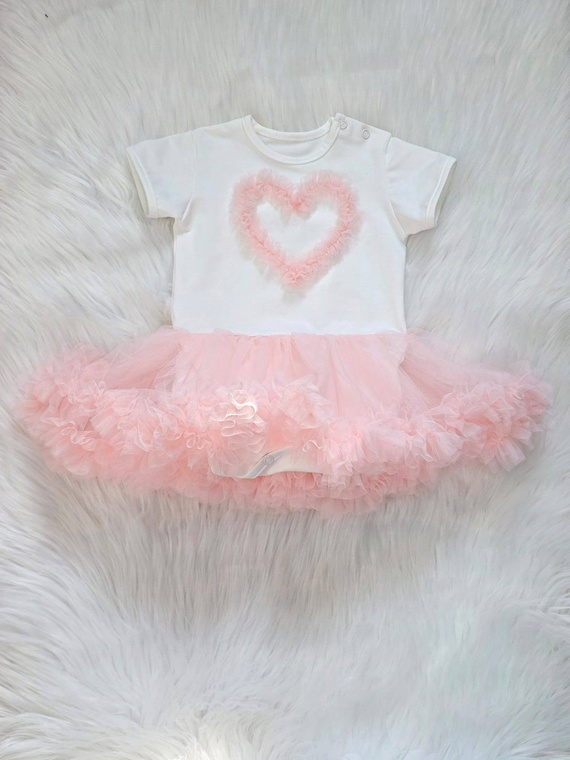 Body šaty Mia Bambarillo pre bábätko s tylovou sukňou elegantné apricot