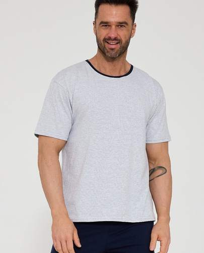 Cornette 338/53 pánske pyžamo sivé bavlna krátky rukáv komfort