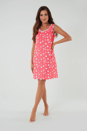 Nočná a dojčiaca košeľa Raba, široké ramienka Talianska móda - malinová potlač