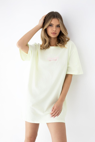 Nočná košeľa Savanna Sensis limetková bavlnená ľahká pohodlná