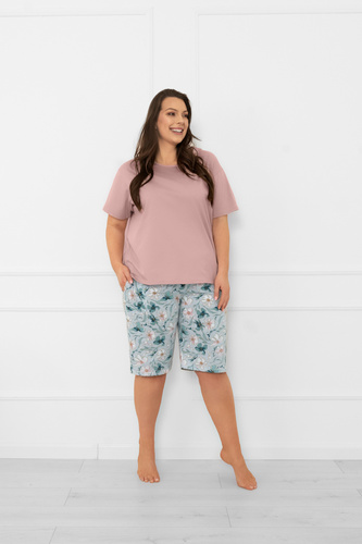Dámske pyžamo Perlis - krátky rukáv, krátke nohavice, bavlna Italian Fashion