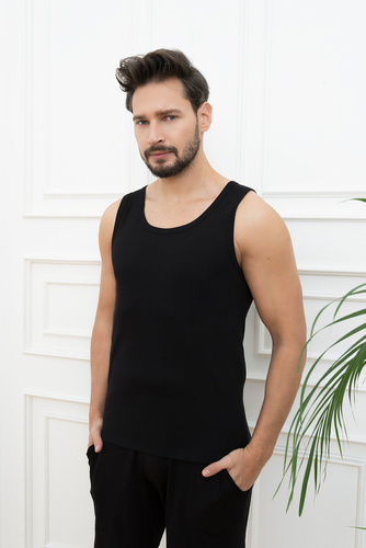 Paco Pánska vesta so širokými ramenami Italian Fashion - čierna