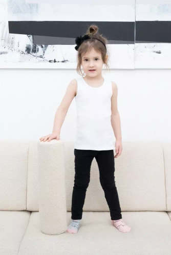 Tričko Tosia pre dievčatá, široké ramená Talianska móda - biele