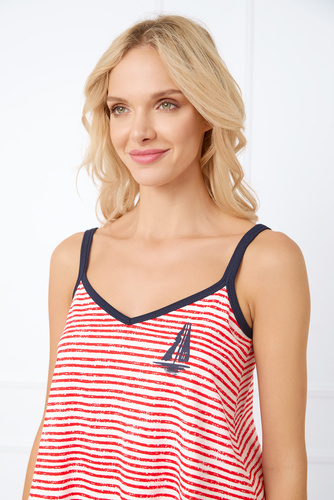 Flota Dámske pyžamo slim-fit, šortky Talianska móda - potlač červená/modrá