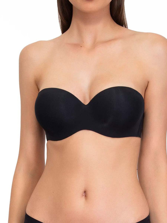 1580 Push-up podprsenka Fantastic - bandeau, mikrovlákno Sielei čierna