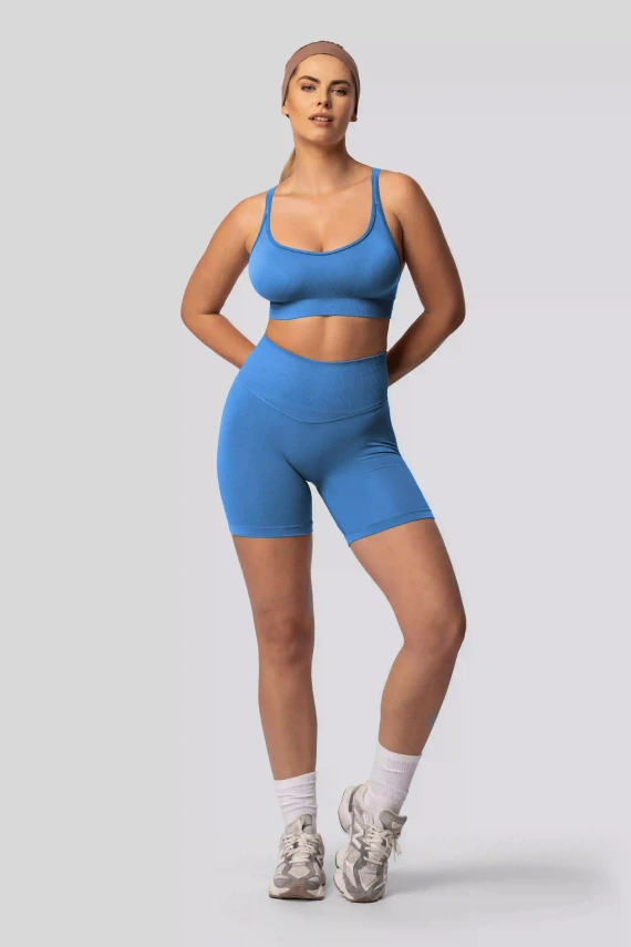 Spaio PUSH-UP PRO modelujúce bezšvové šortky fitness vysoký pás ice blue