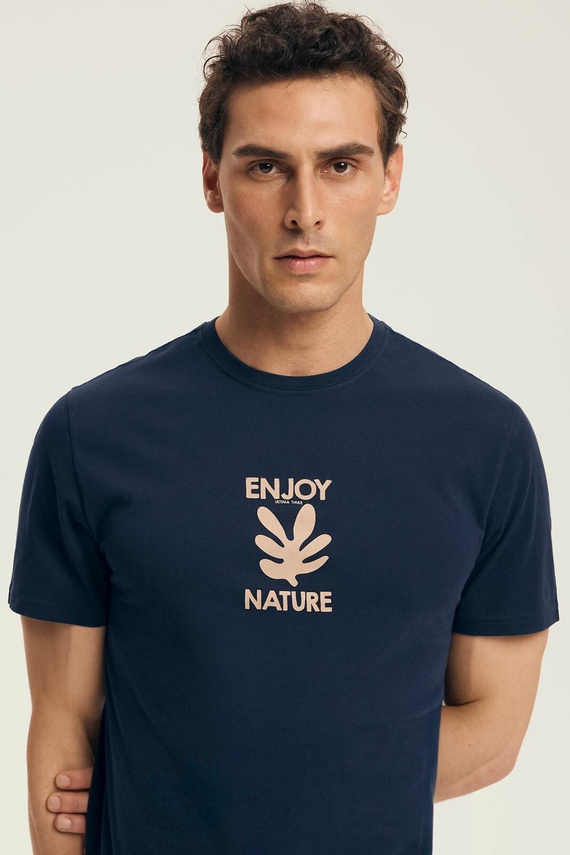 Pánske pyžamo Core 43462 Legend Henderson navy blue - bavlnené, s krátkym rukávom, balené