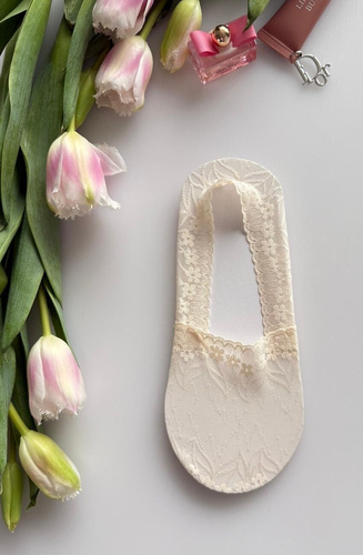 Dámske balerínkové ponožky Magnetis čipkované so silikónom – neviditeľné