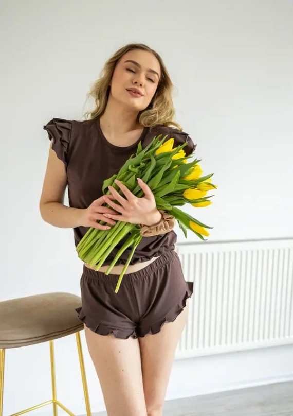 Dámske pyžamo Dkaren Lulu 2 bavlna set šortky pohodlie