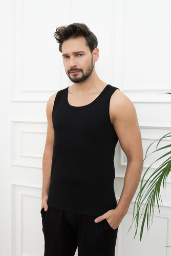 Paco Pánska vesta so širokými ramenami Italian Fashion - čierna