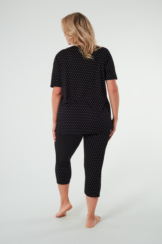 Puntini Dámske pyžamo s krátkym rukávom a 3/4 nohavicami Italian Fashion - čierne