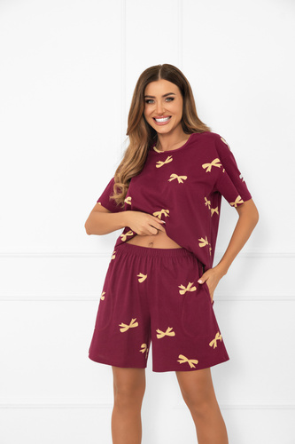 Kwadro Dámske pyžamo Italian Fashion - bavlna, krátke rukávy, mašle